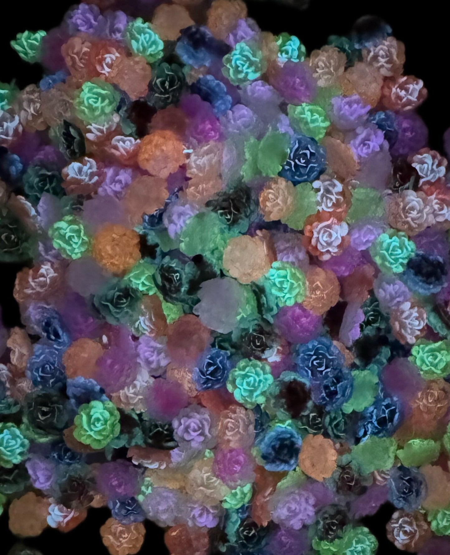 New Price! It Glows! Luminous Camilla Flower Nail Charm Mix. Cabochon DYI Phone Cases Scrapbook Hair Accessories Decorative