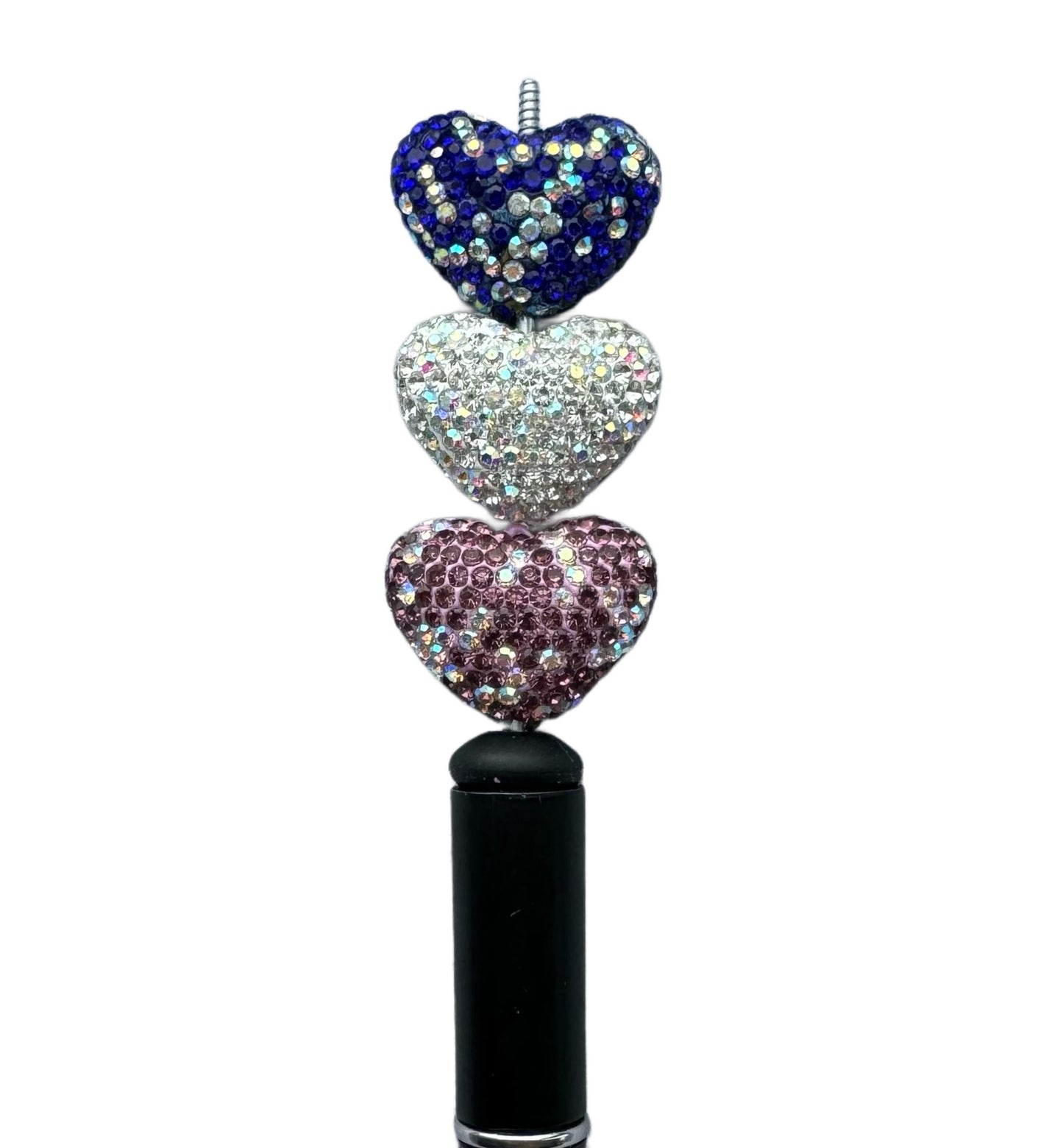 High Quality 19mm Mix of Heart Shaped Pave Rhinestone and Clay Beads for Beadable Pen Stylus Keychain Bracelet Earrings and More.