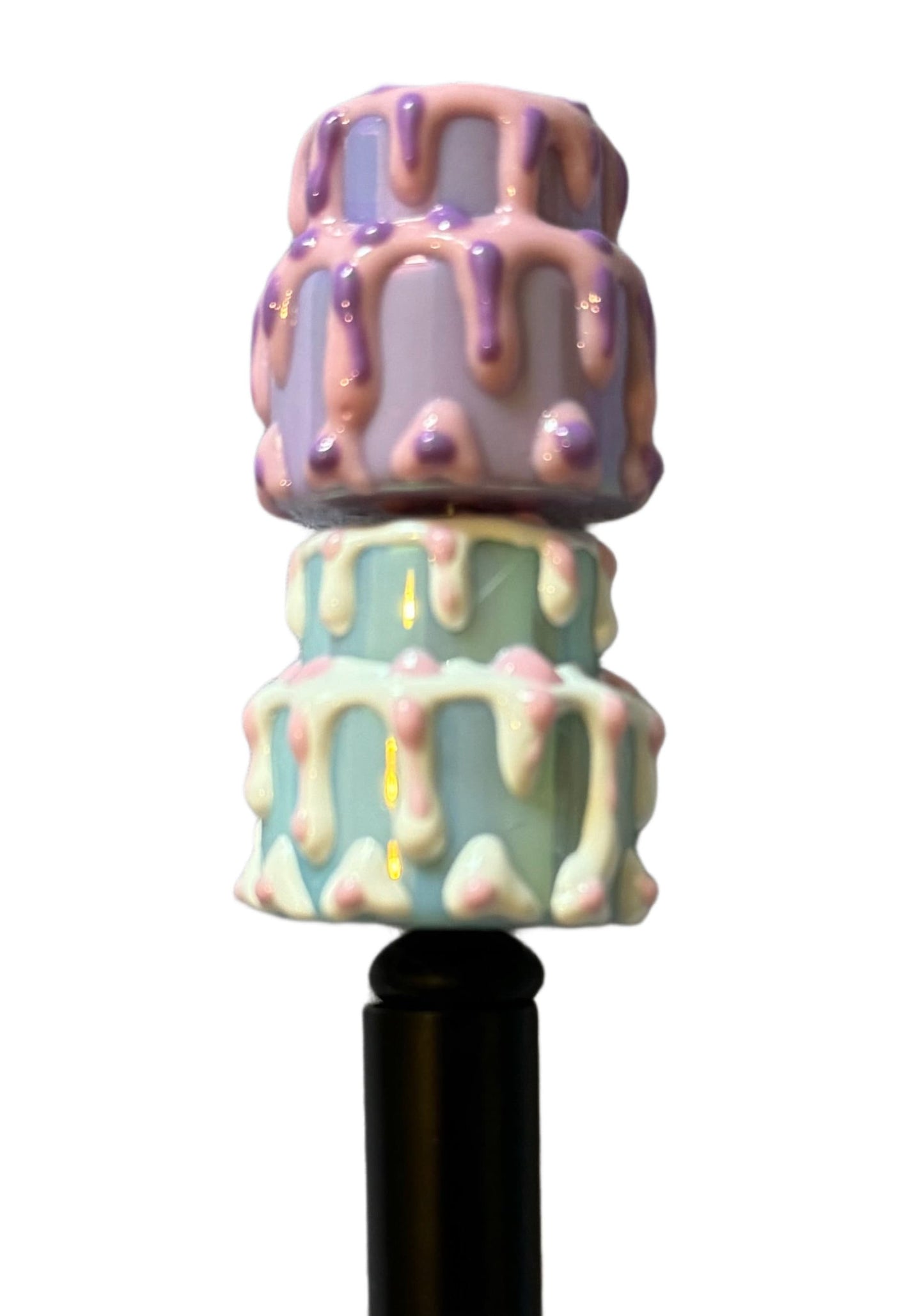 5 Pieces Acrylic Two Tier Wedding Cake or Birthday Cake Beads for Beadable Pen Stylus Keychain Bracelet Earrings and More