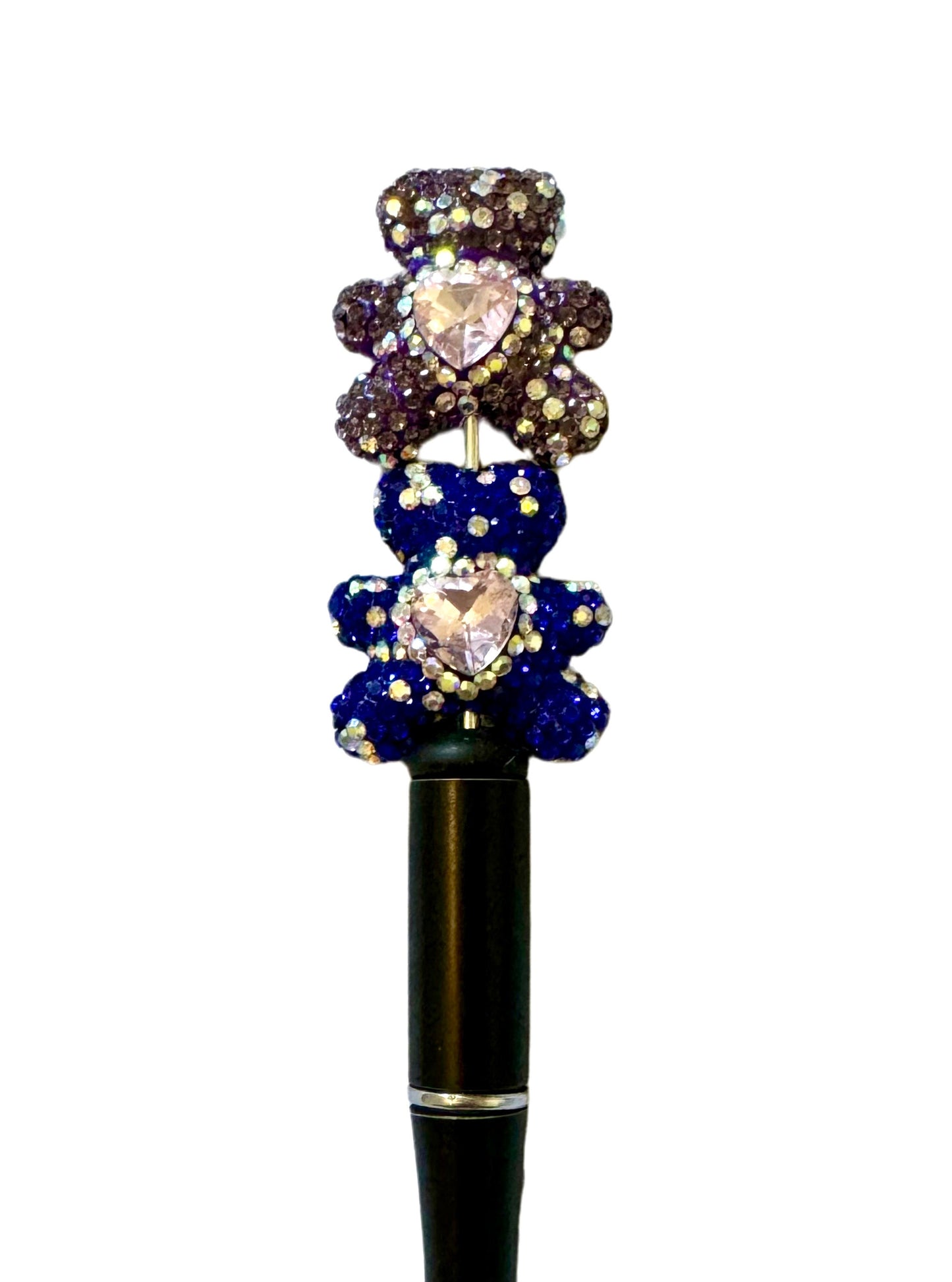 Gorgeous 30mm Pave Rhinestone and Clay Bear Beads for Beadable Pen Stylus Keychain Bracelet Earrings and More