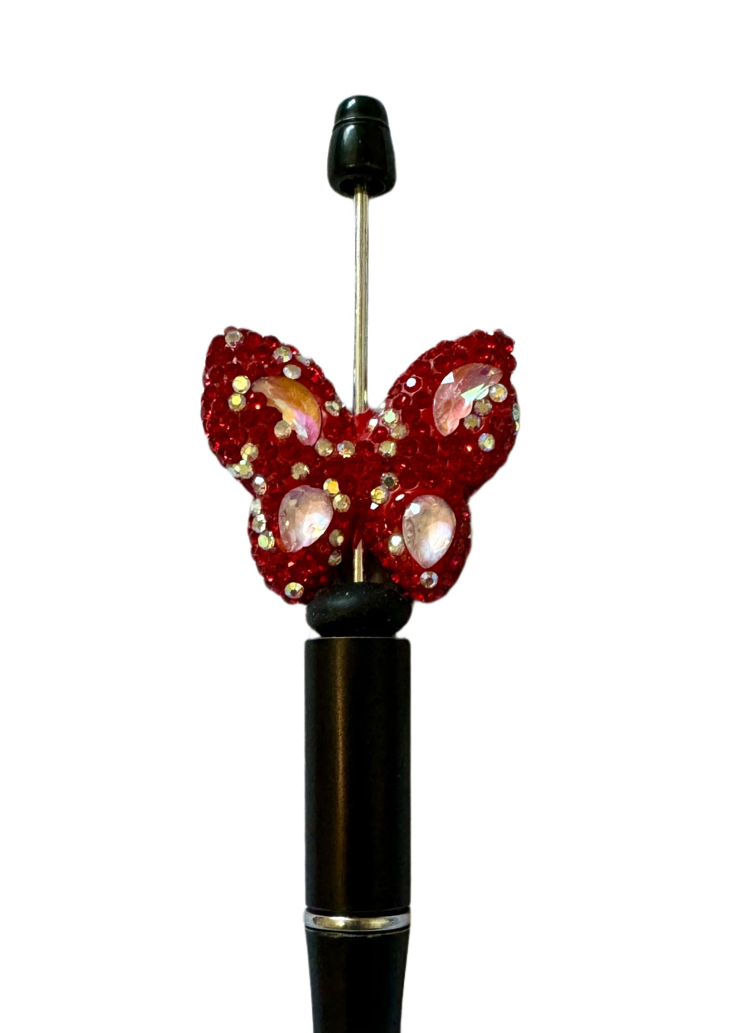 Gorgeous 32mm Pave Rhinestone and Clay Butterfly Beads for Beadable Pen Stylus Keychain Bracelet Earrings and More