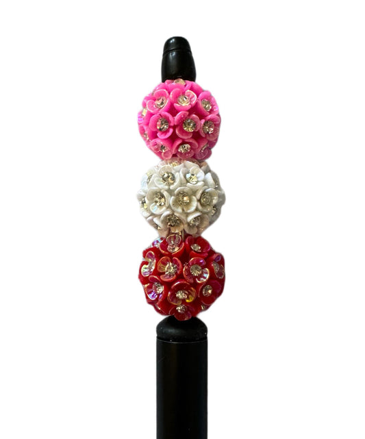 Gorgeous 19mm Acrylic Flower Beads with Centre Rhinestone for Beadable Pen Stylus Keychain Bracelet Earrings and More