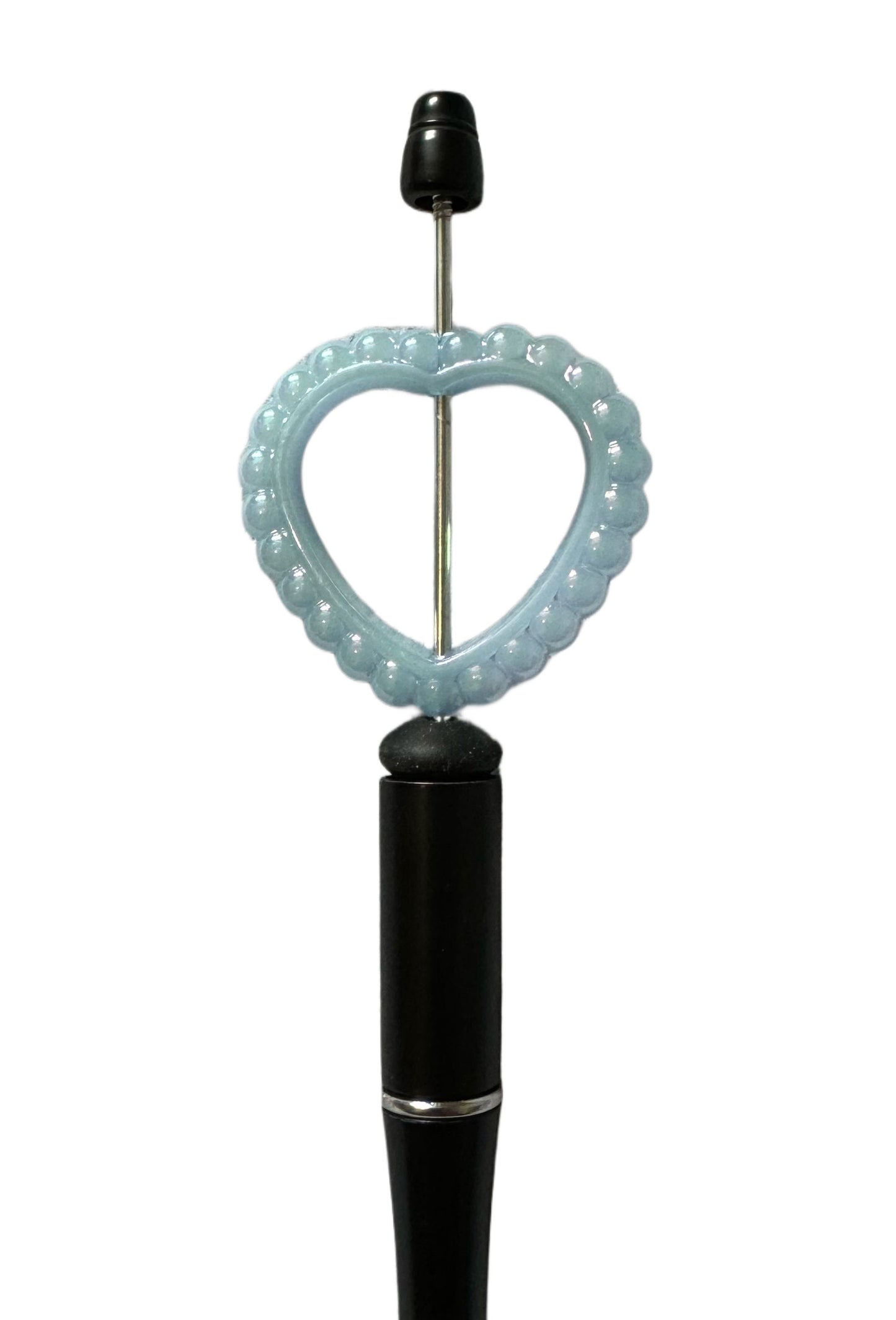 It Glows! 37mm Luminous AB Heart Frame with Bubble Edges for Beadable Pen Stylus Keychain Bracelet and more for Your DIY Creations