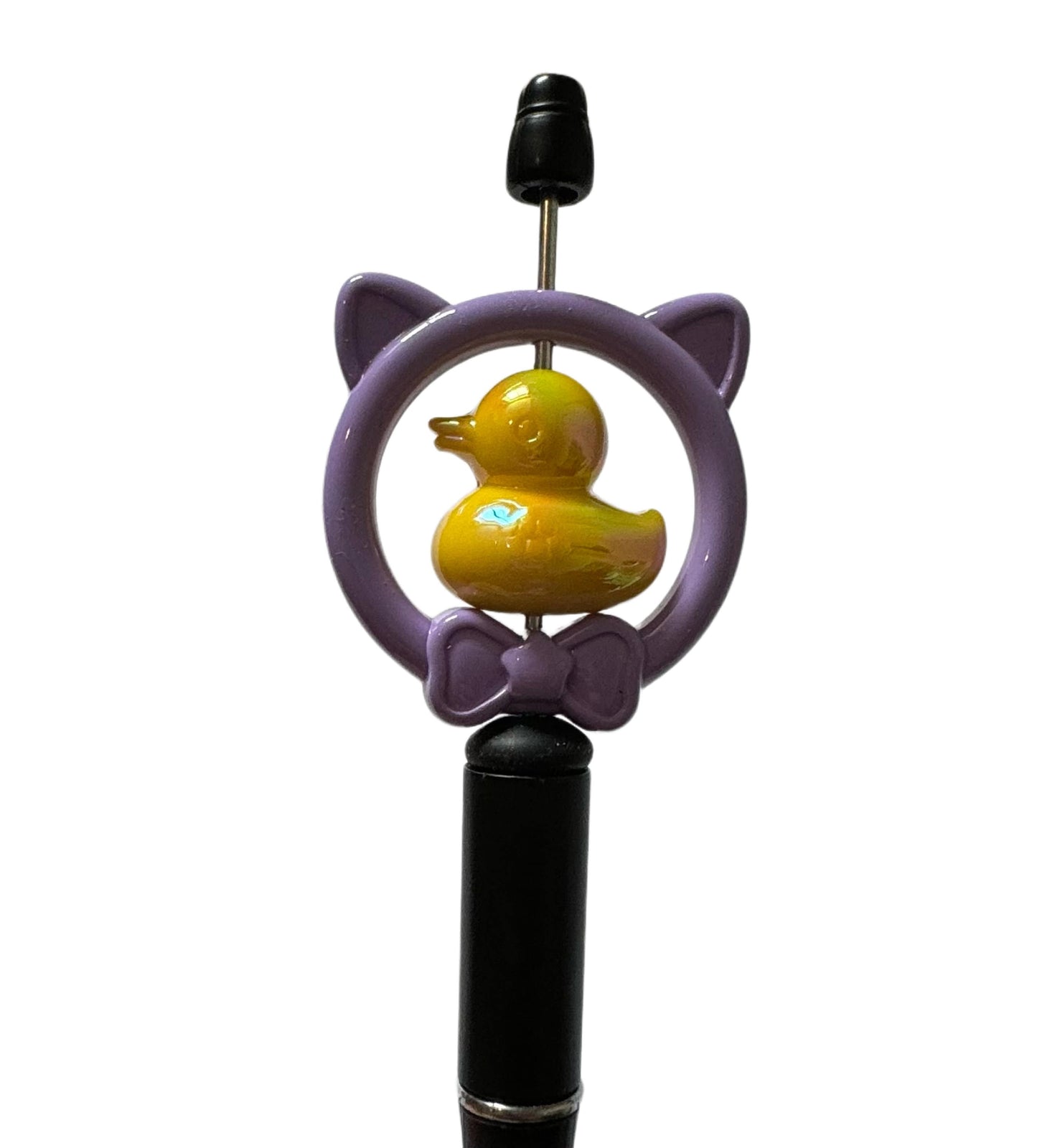 40mm Opaque Cat Frame with Cute Bow for Beadable Pen Stylus Keychain Bracelet and more for Your DIY Creations