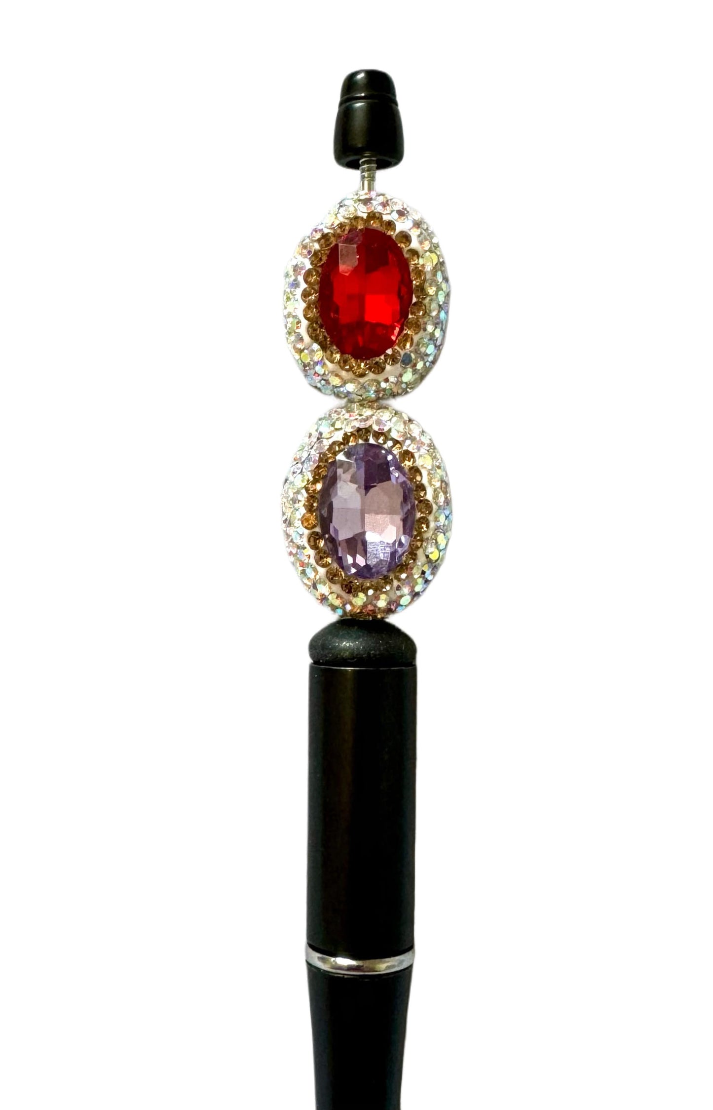 5 Pieces Gorgeous 23mm Pave Rhinestone and Clay Oval Egg Beads with Large Center Stone for Beadable Pen Stylus Keychain Bracelet Earrings