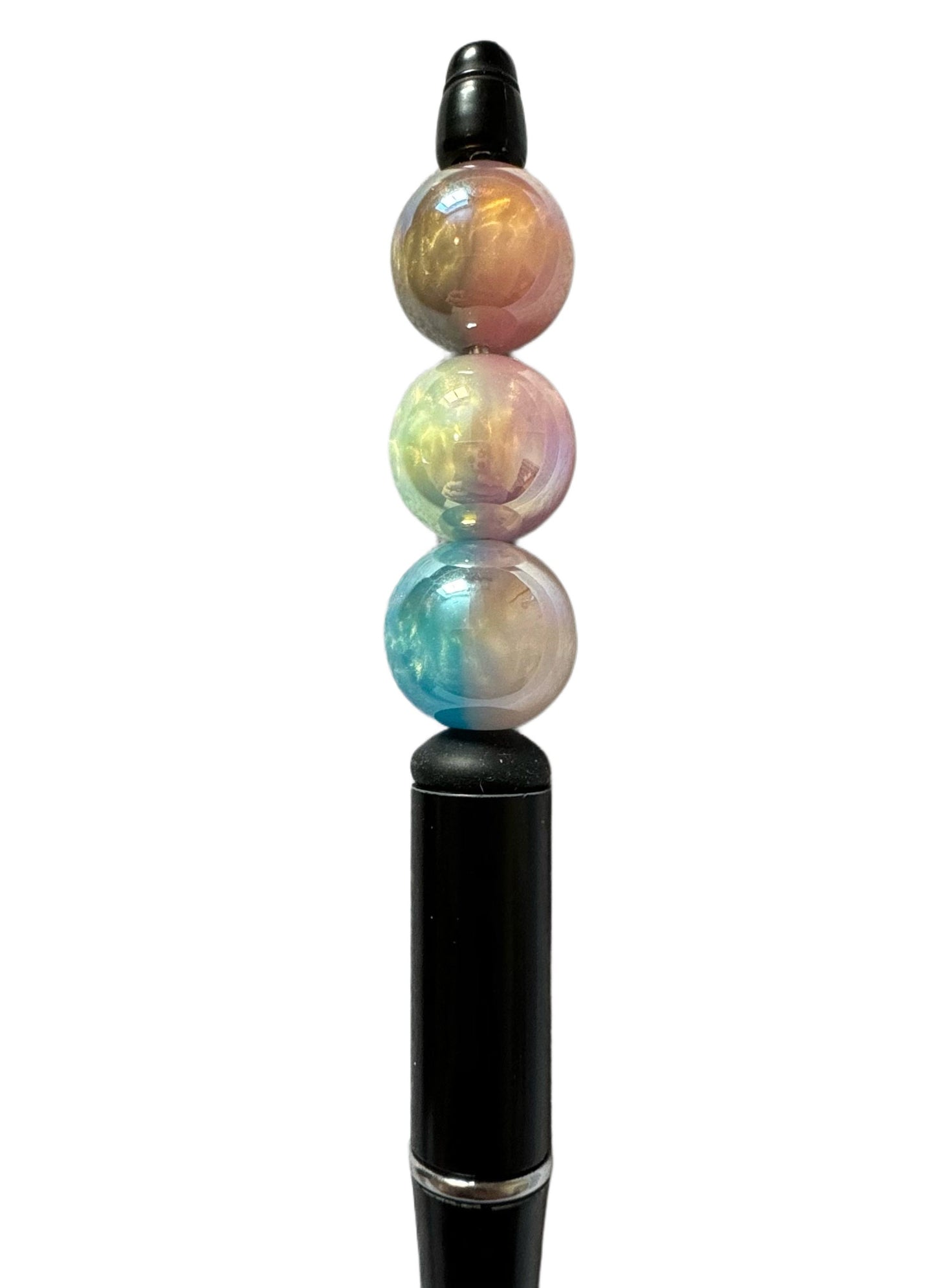 10 Pieces High Quality Unique Two Toned Beads with Aurora Borealis Mix for Beadable Pen Stylus Keychain Bracelet for Your DIY Creations.