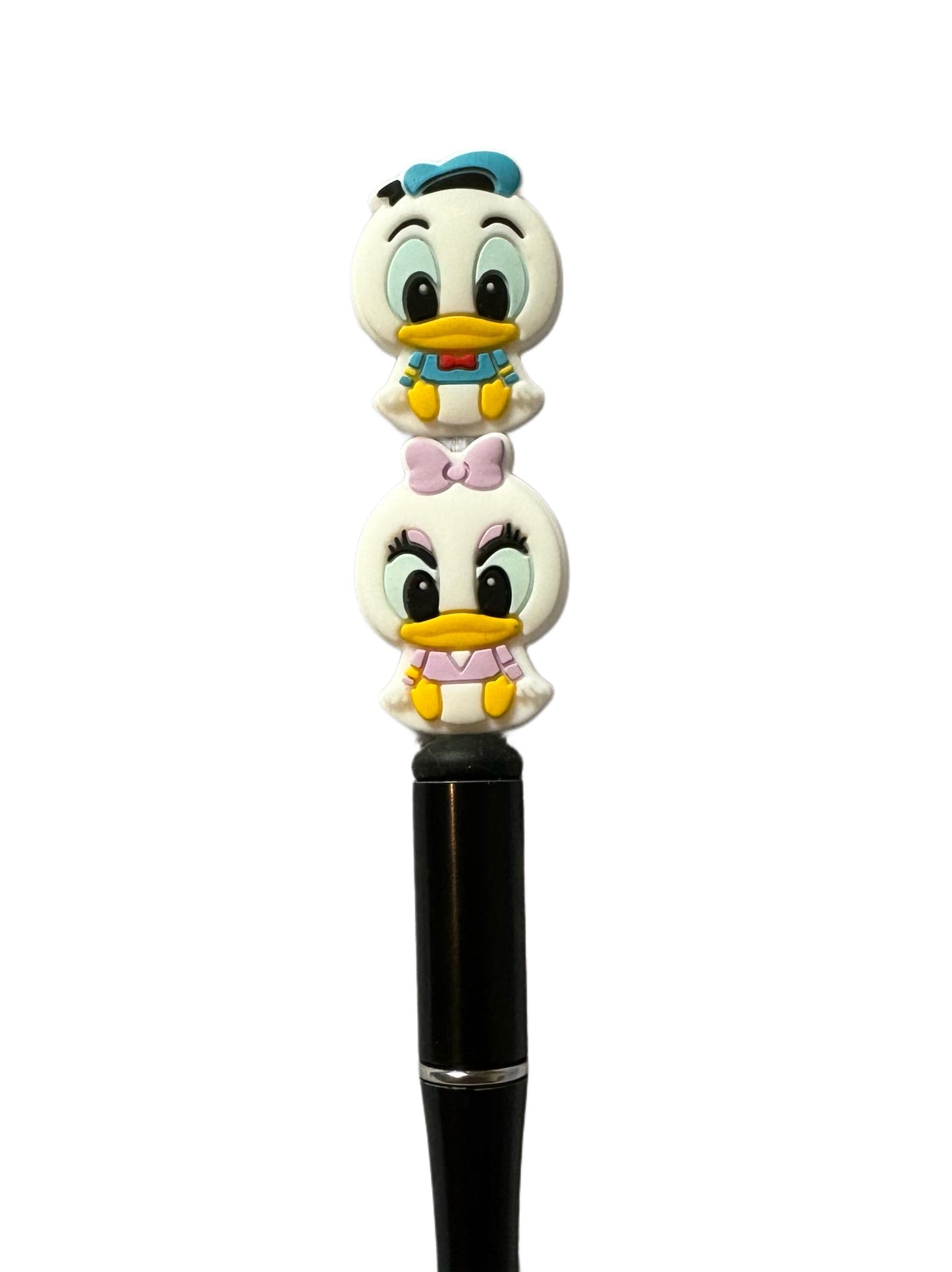 So Cute Baby Duck with Hat or Bow Silicone Focal Bead for Beadable Pens, Stylus, Pencils, Keychains and More