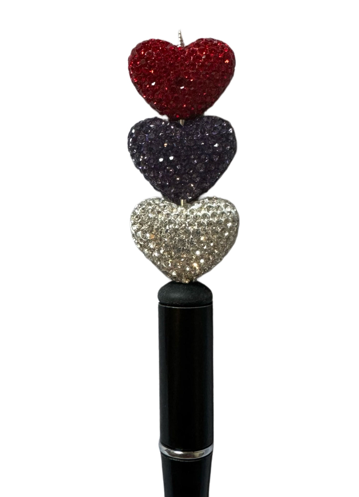 High Quality 18mm Solid Color Heart Shaped Pave Rhinestone and Clay Beads Mix for Beadable Pen Stylus Keychain Bracelet Earrings and More.