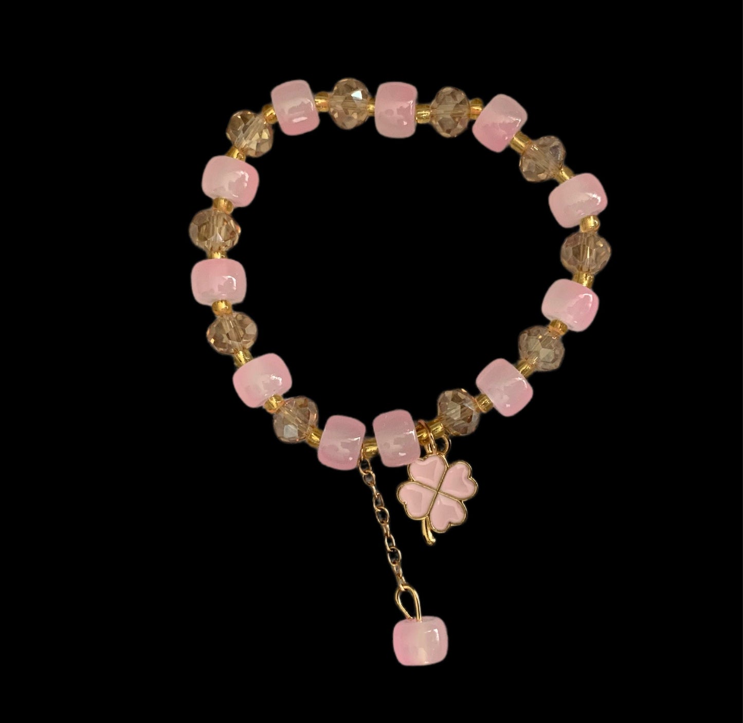 Assorted Beaded Stretch Bracelets with Dangle Butterfly, Rainbow, Flower, Rabbit, Heart or Clover Charms. Great for the Cruising Ducks Game!