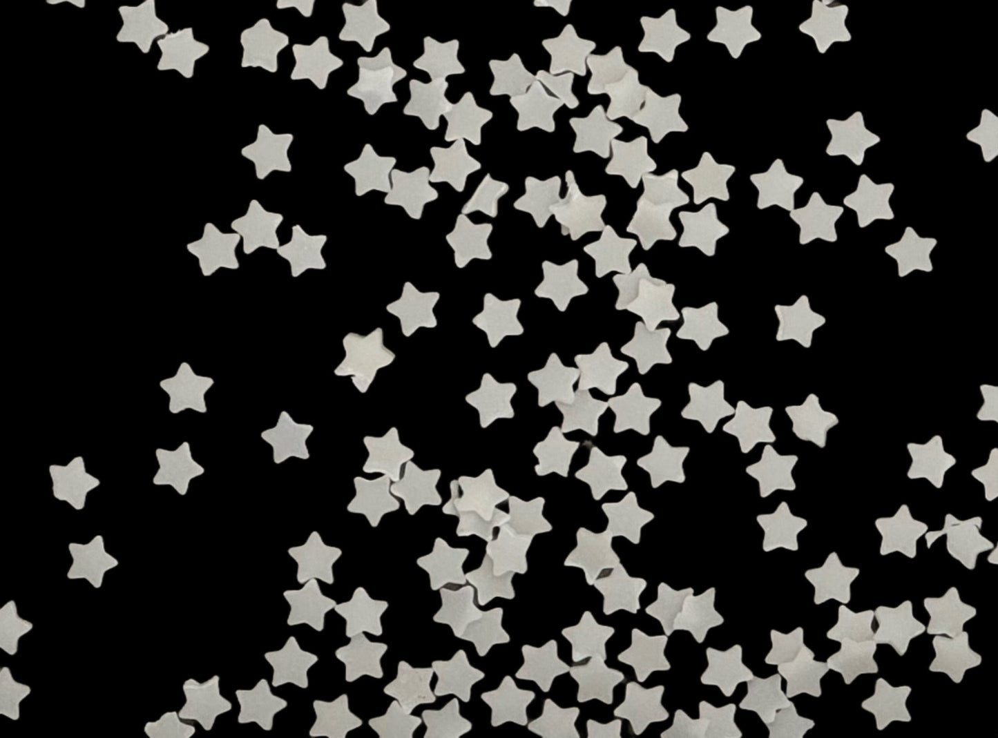 5, 10 or 20 gm GLOW White Stars Polymer Clay Confetti Sprinkles for Beadable Snow Globe Pens, Nail Art, Slime, Decoden and More!