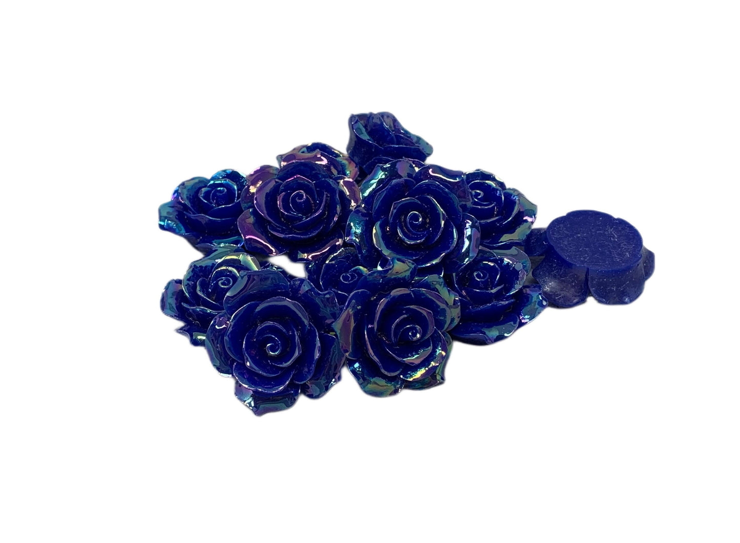 New Price! 34mm AB Coating Resin Rose Flower Cabochon Flat Back Perfect for DYI Phone Cases Water Bottles Scrapbook Hair Accessory