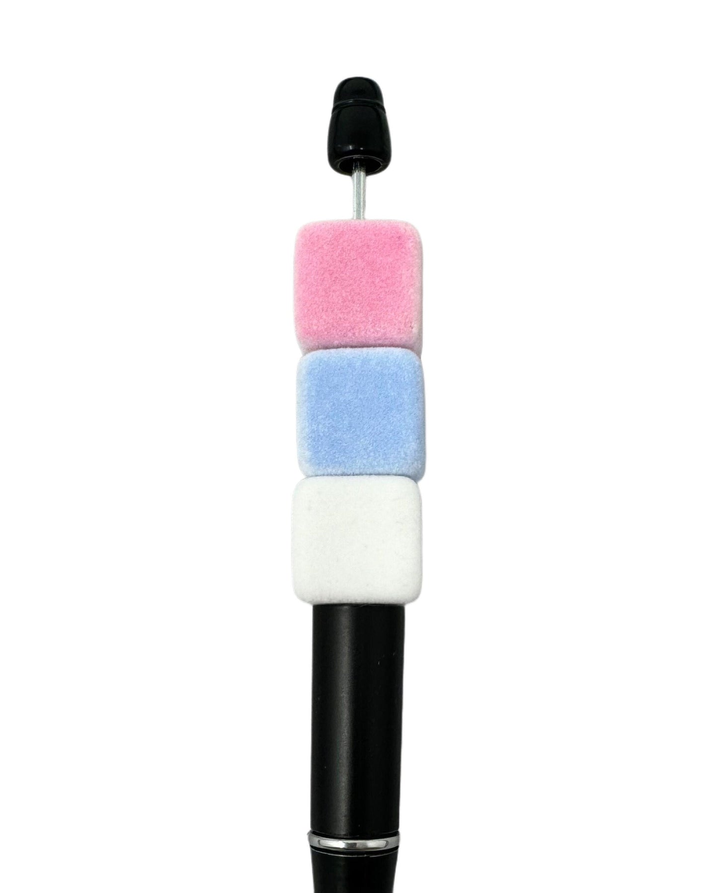 10 Pieces Flocked or Fuzzy Velvet Mix Acrylic Square or Cube Beads for Beadable Pen Stylus Keychain Bracelet and more for Your DIY Creations