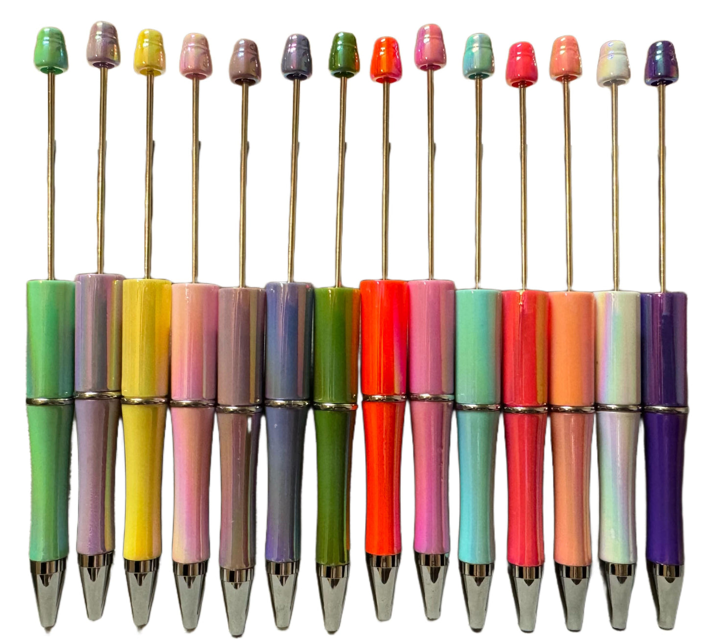 AB Aurora Borealis Color Beadable Plastic Pen Blank for Your DIY Creations with Beads Focals Rhinestones Spacers Refills Sold Separately