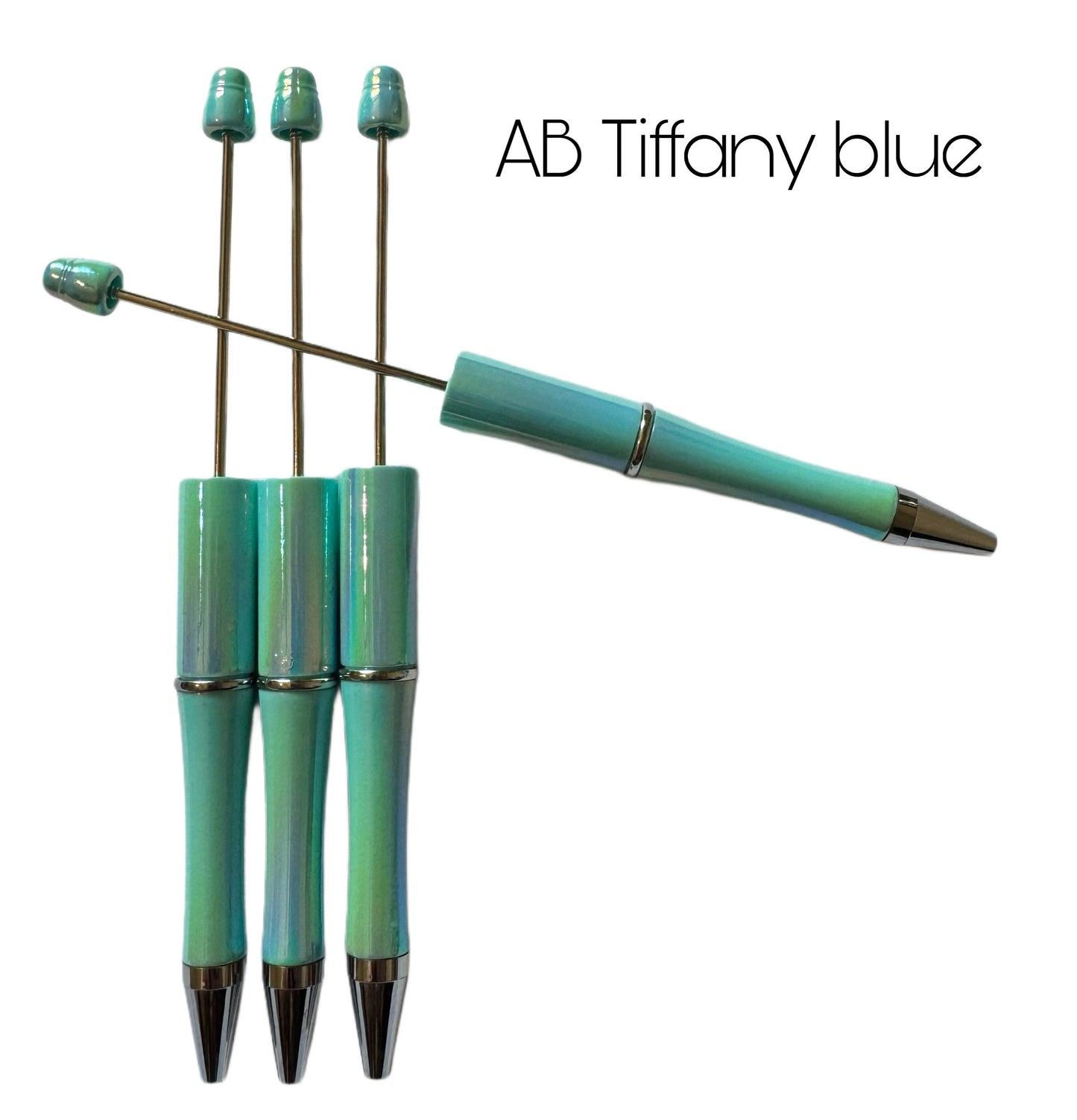 AB Aurora Borealis Color Beadable Plastic Pen Blank for Your DIY Creations with Beads Focals Rhinestones Spacers Refills Sold Separately