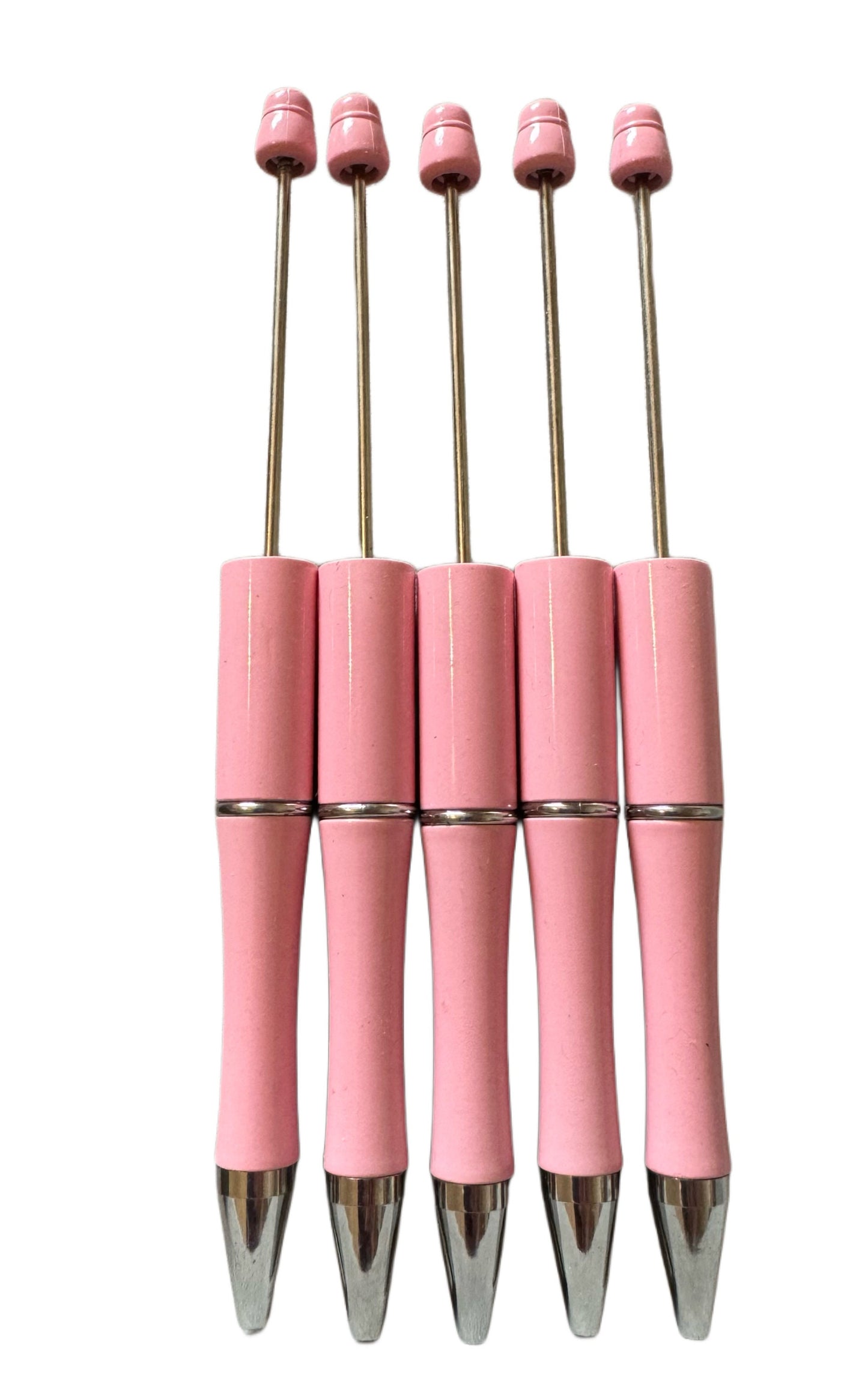 5 Pieces Pink Blush Beadable Plastic Pen Blank for Your DIY Creations with Beads Focals Rhinestones Spacers Refills Sold Separately