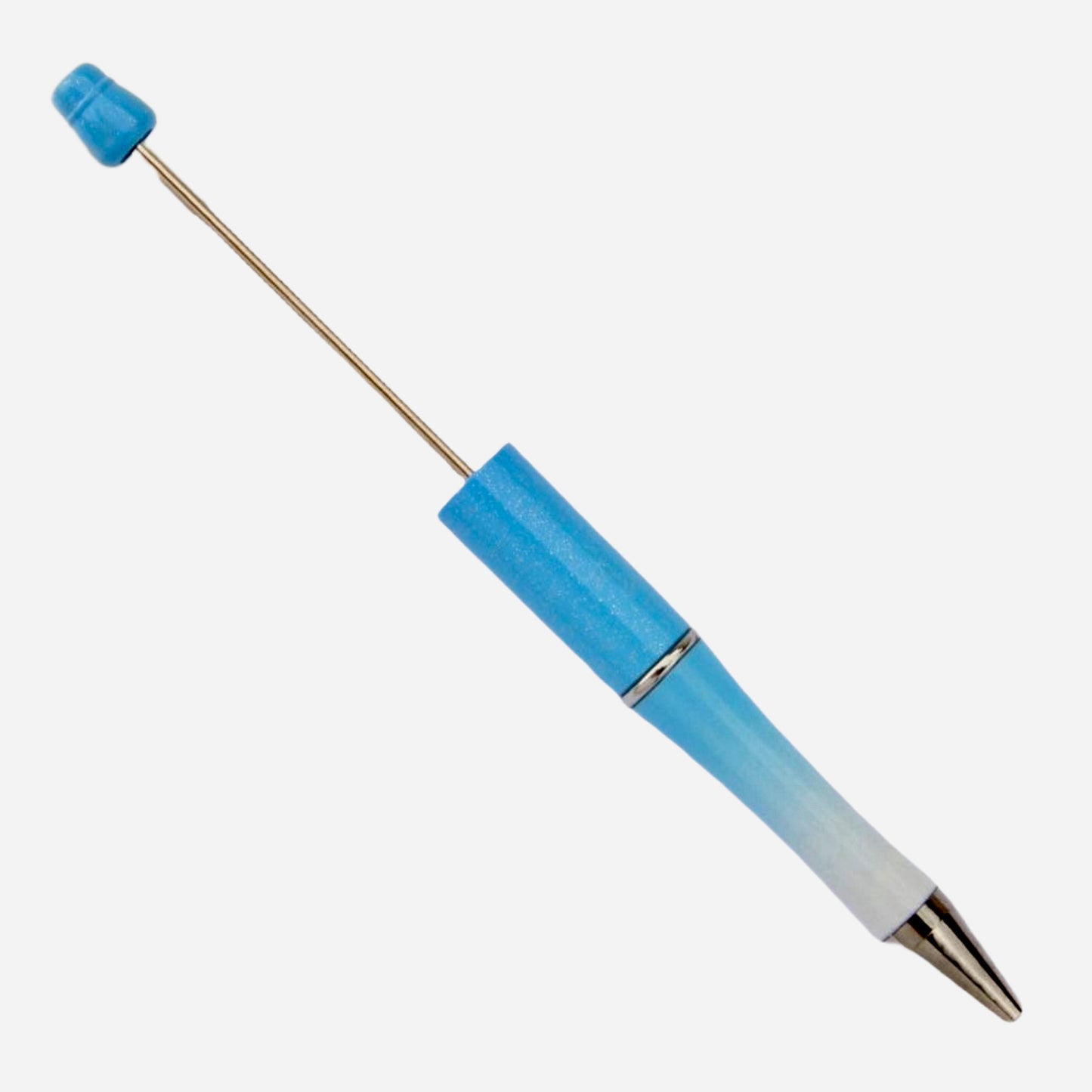 5 Pieces Blue Ombré Beadable Plastic Pen Blank for Your DIY Creations with Beads Focals Rhinestones Spacers Refills Sold Separately