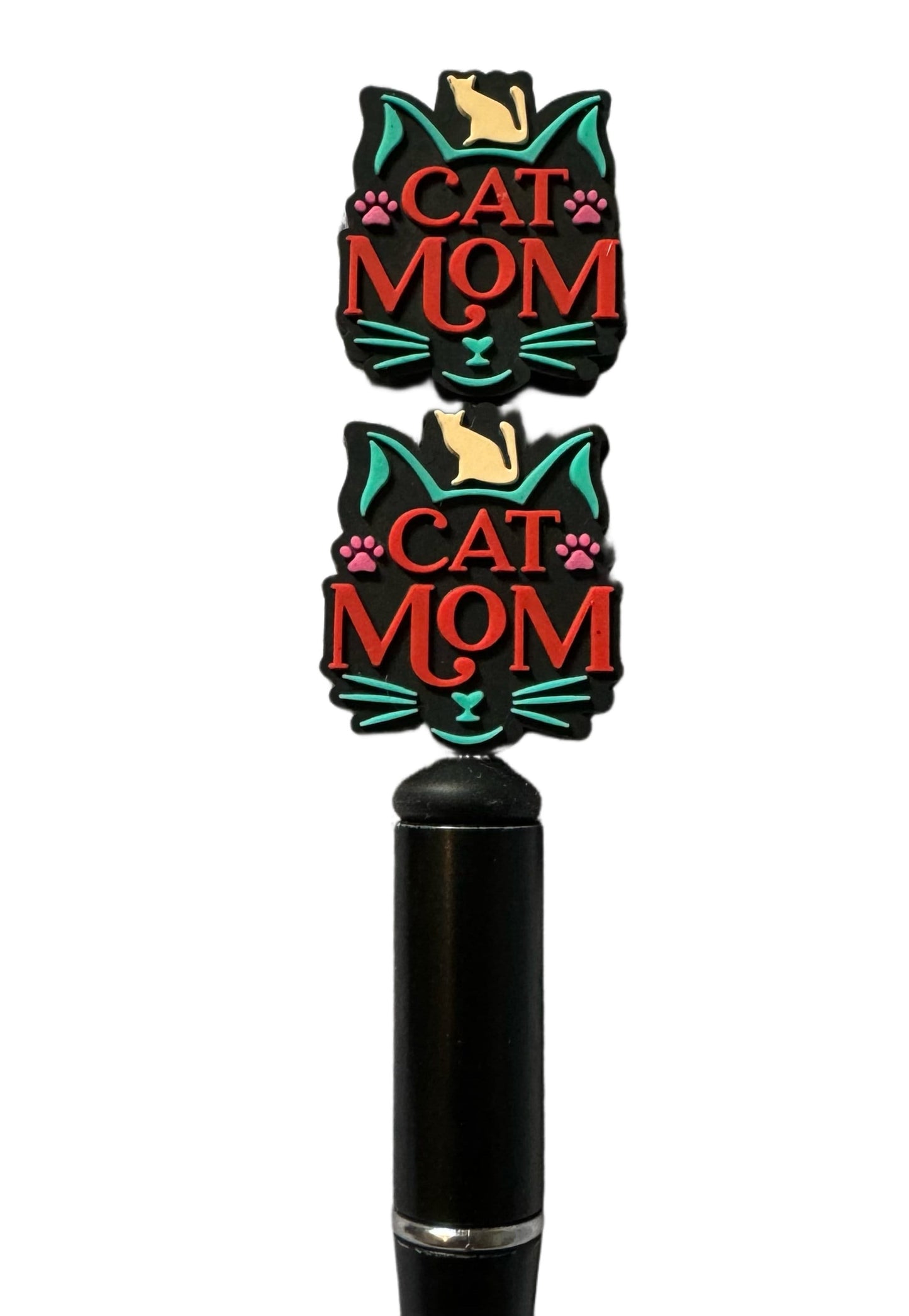 Cat Mom Silicone Focal Bead for Beadable Pens, Stylus, Pencils, Keychains and More.