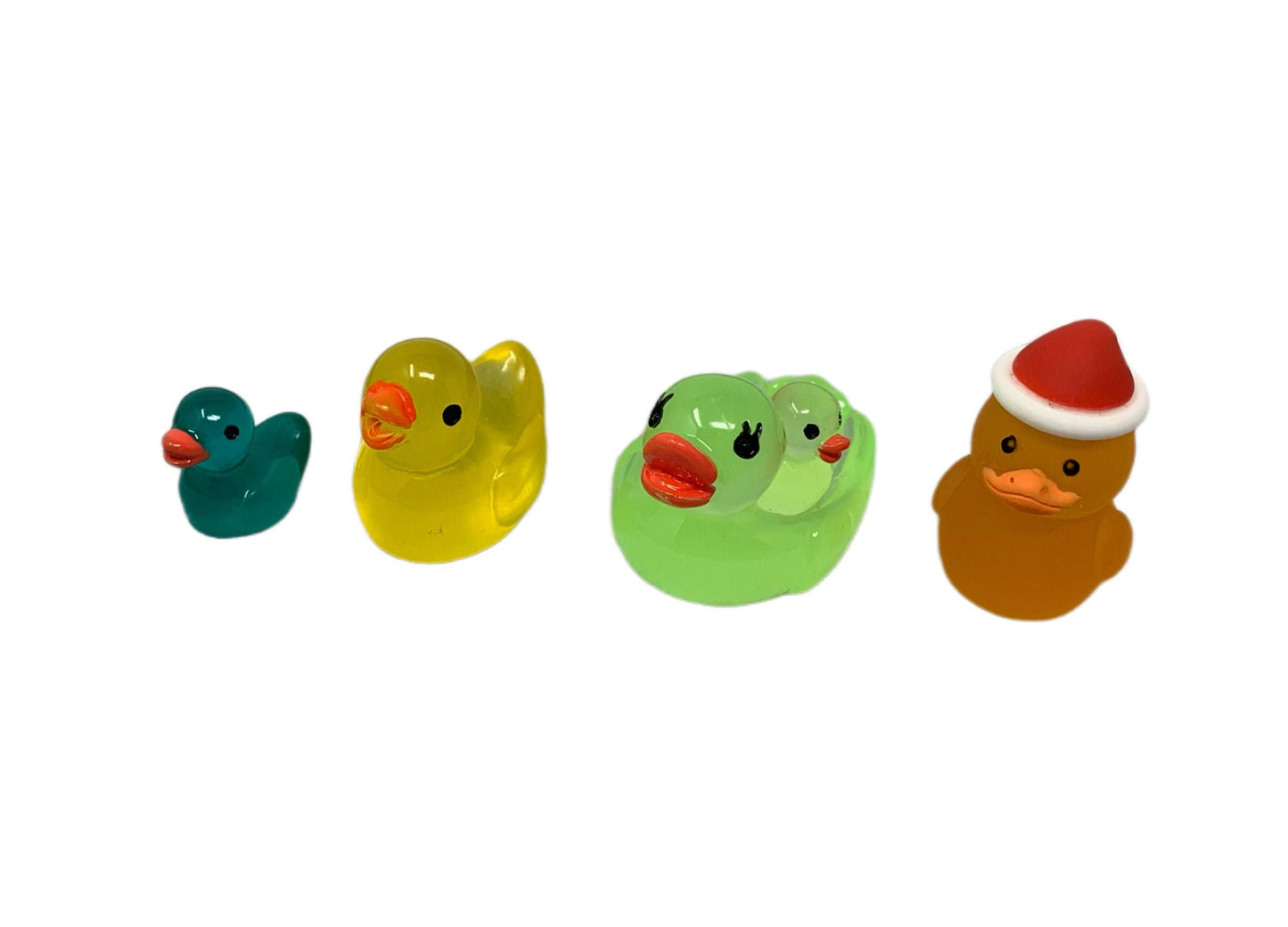 32mm Tall GLOW Frosted Colorful 3D Christmas Xmas Resin Duck Rubber Duckie Style Cabochon DYI Scrapbook Hair Accessory Cruising Ducks