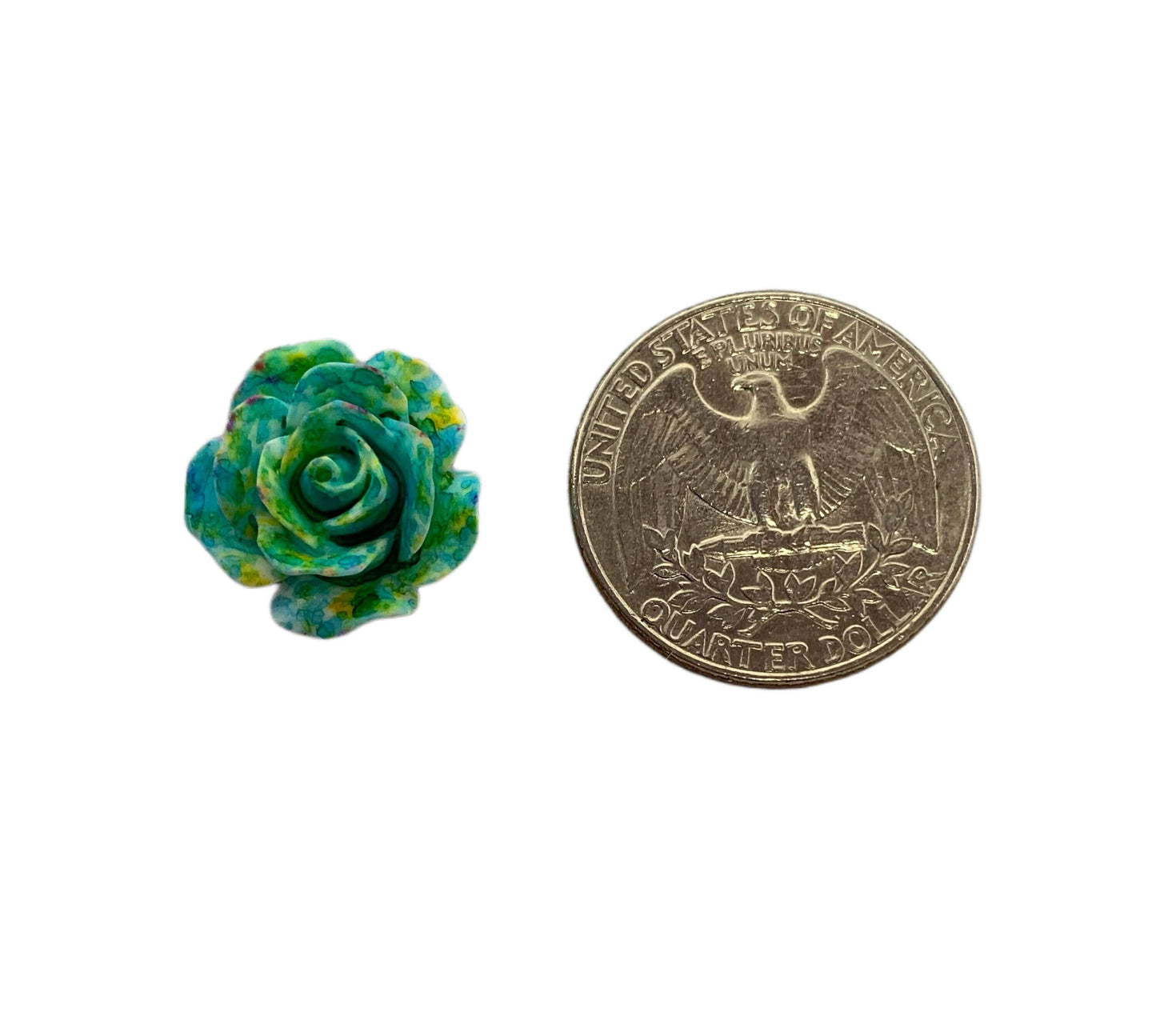 New Price! 17mm Mixed Ink Dyed Flower Charm Cabochon Embellishment Flat Back for DYI Phone Cases Water Bottles Scrapbook Hair Accessory