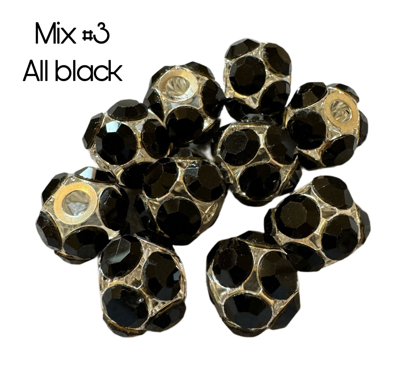 Metal and Glass Rhinestone Water Stone Bead for Beadable Pen Stylus Keychain Bracelet and more for Your DIY Creations