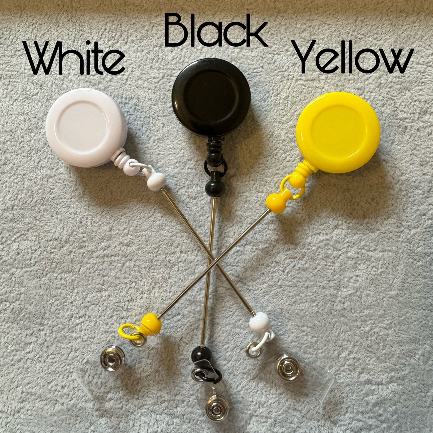 2 or 10 Beadable Plastic Badge Reel Blank for Your DIY Creations. Great for Beads, Focals, Rhinestones, Spacers or Acrylics Sold Separately