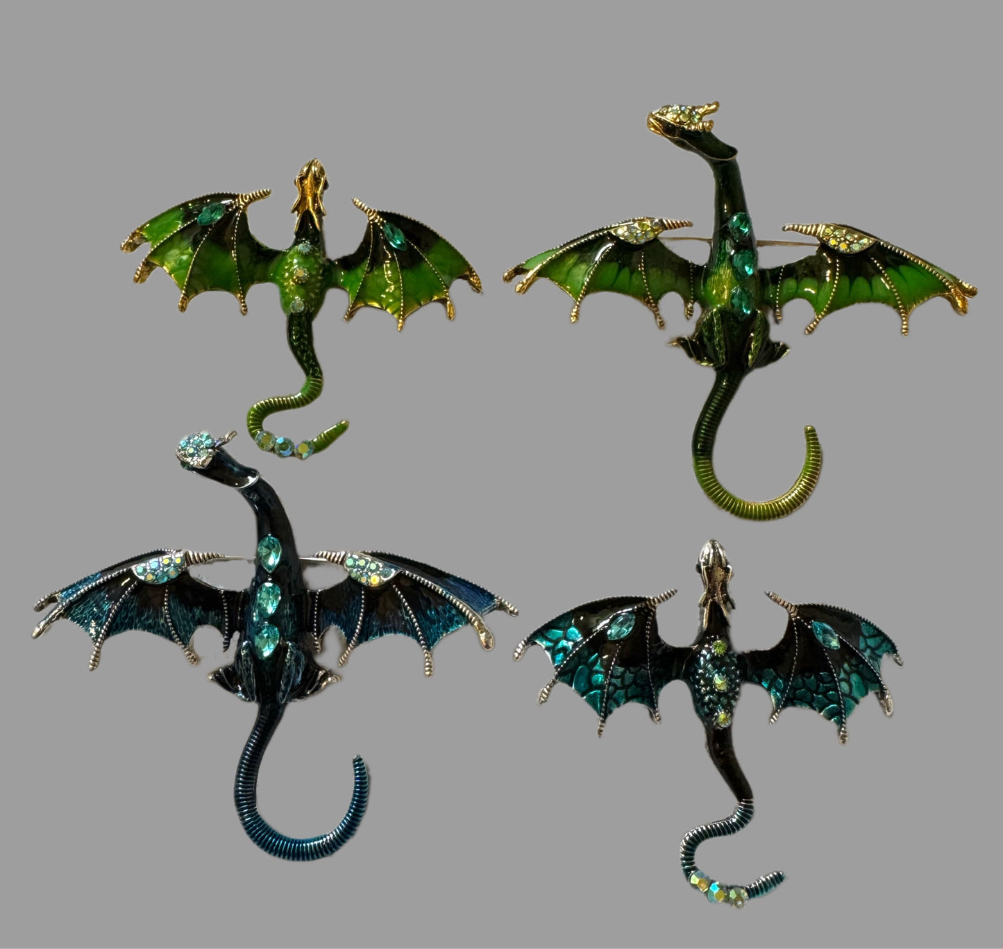 Game of Thrones Style Metal, Rhinestone and Enamel Dragon Pin or Brooch for Your DYI Projects! Make Your Own Hair Accessory, Beads and More!