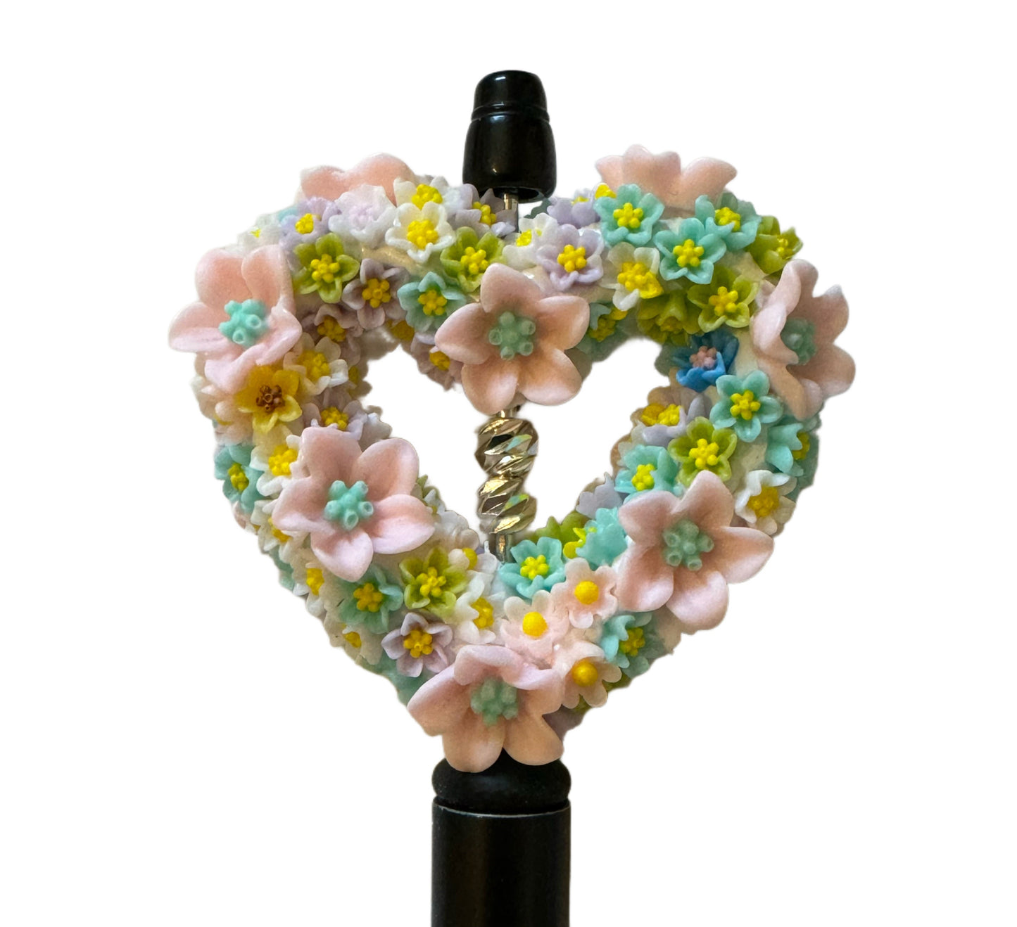 Ultra Premium 48mm Handmade Heart and Flower Frame for Beadable Pens, Bookmarks, Keychains, or Bracelets and More! Perfect for DIY Creations