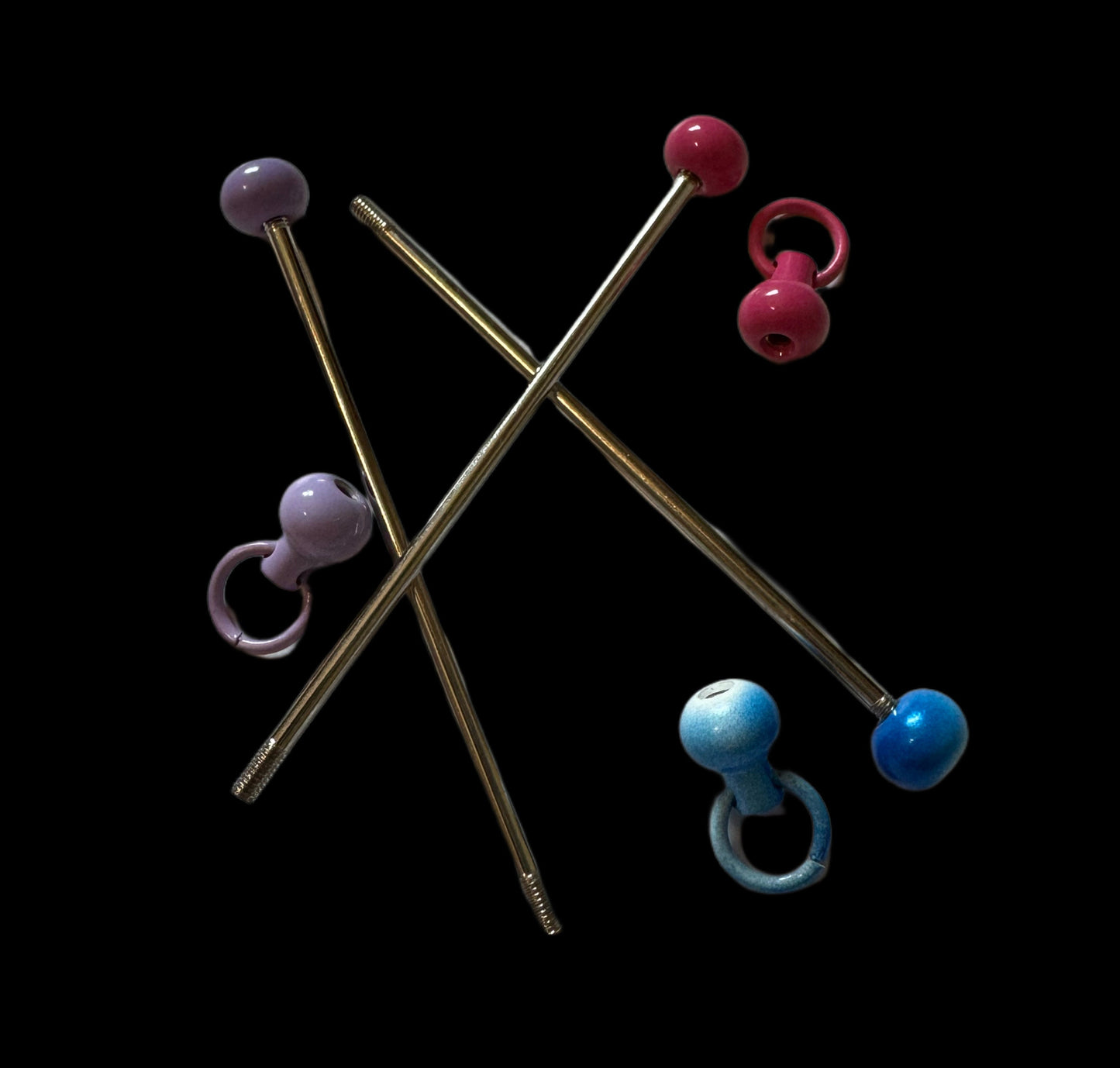 5 Mixed Pieces Colored Metal Bead Bar Blank with Beadable Rod for Your DIY Creations! Perfect for Stanley Cup Charms or Travel Mugs!
