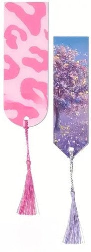 6 Pieces Acrylic Bookmark Blank with Colored Tassels for DIY Creations. 3 Styles of Blanks Available!