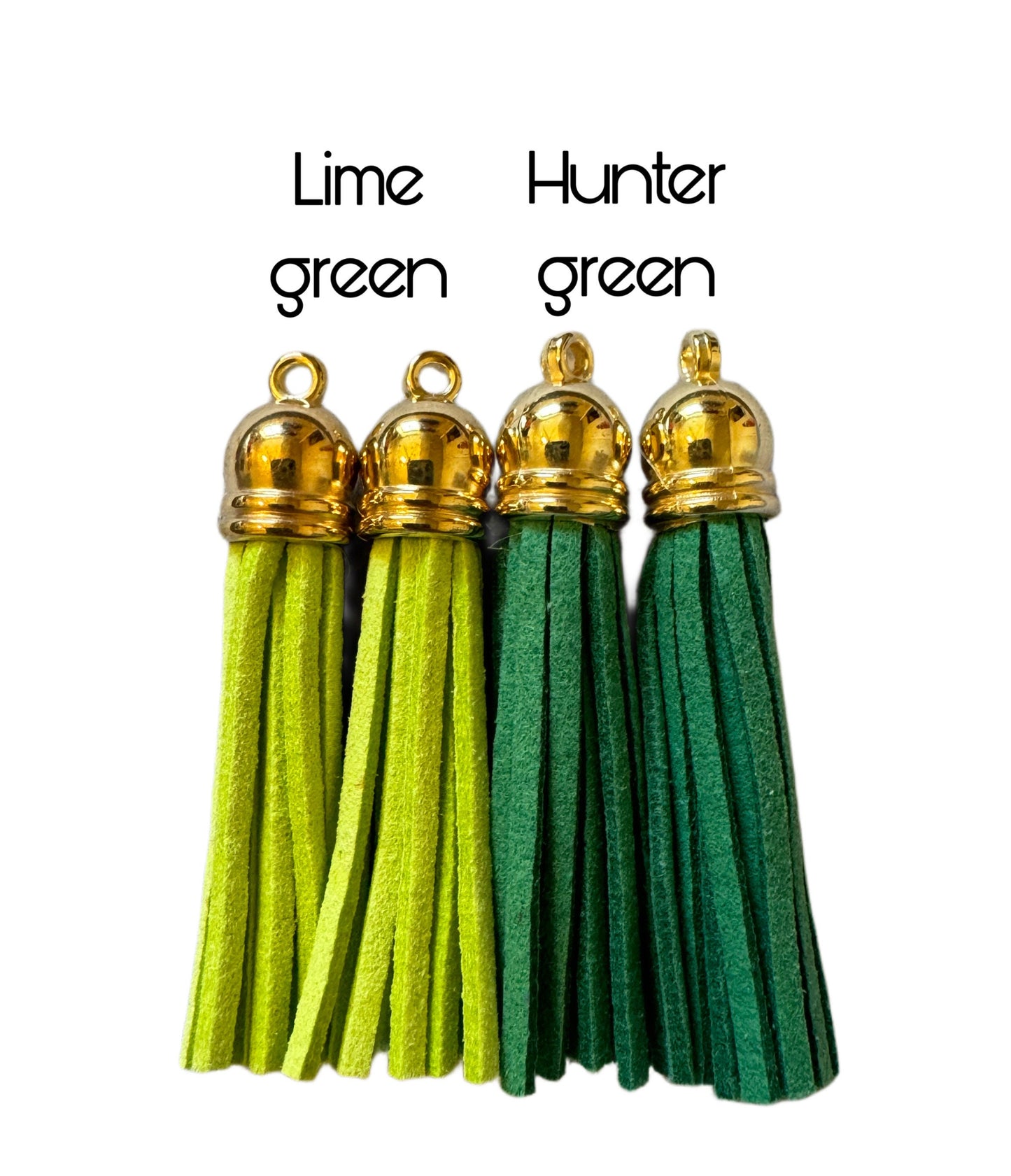 50mm Short Faux Leather Tassels With Gold Cap for DYI, Key Chains, Purse and Handbags or Clothing. Perfect for All Your Projects!
