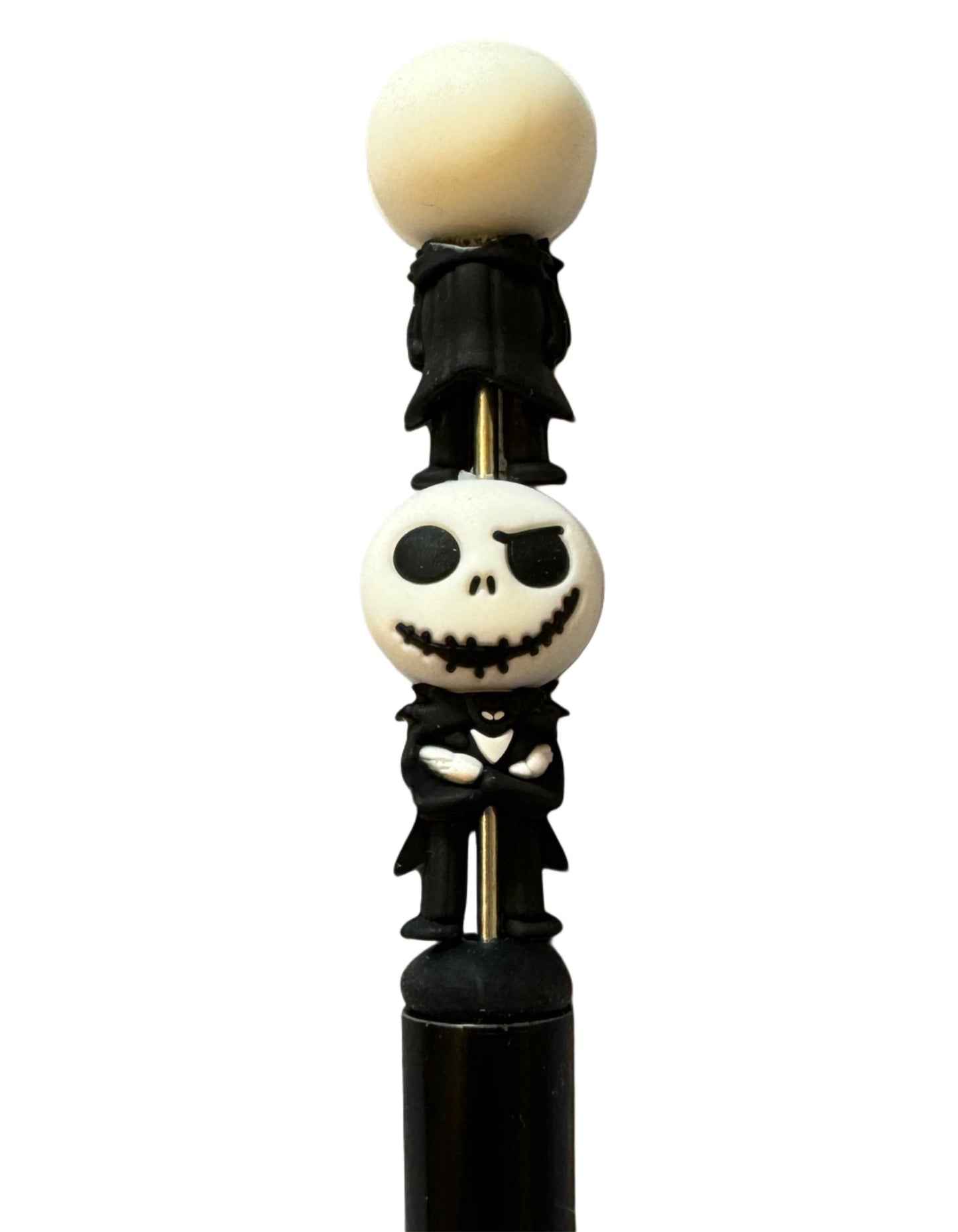3d Jack Skellington from Halloween Horror Film Silicone Focal Bead for Beadable Pens, Stylus, Bookmarks, Keychains and More!