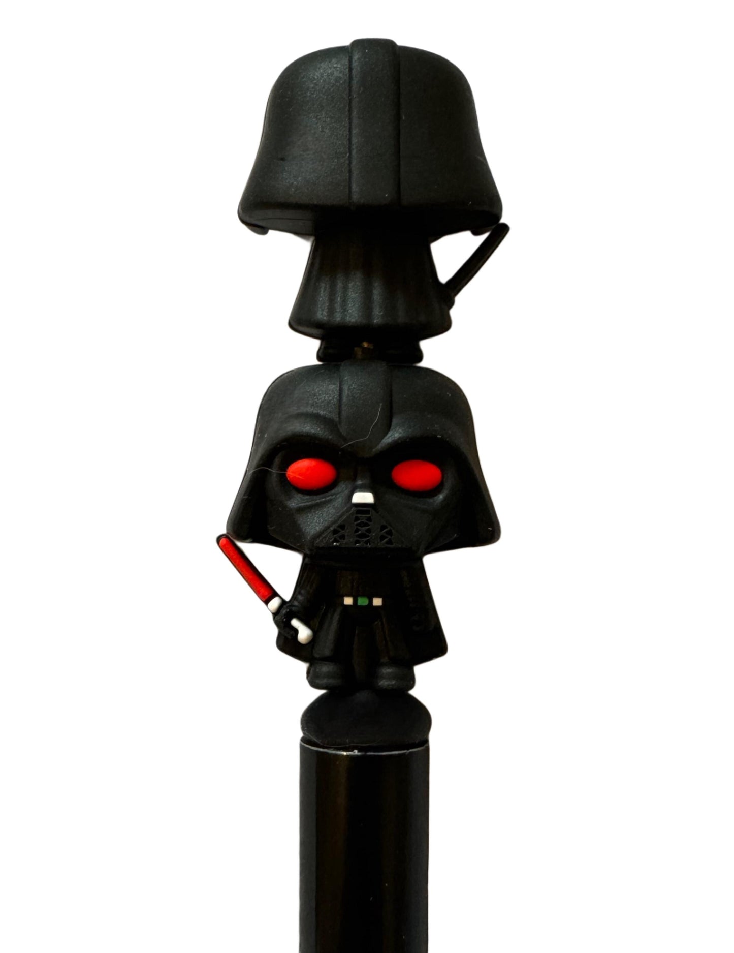 3d Star Wars Darth Vader with Red Lightsaber Silicone Focal Bead for Beadable Pens, Stylus, Bookmarks, Keychains and More!