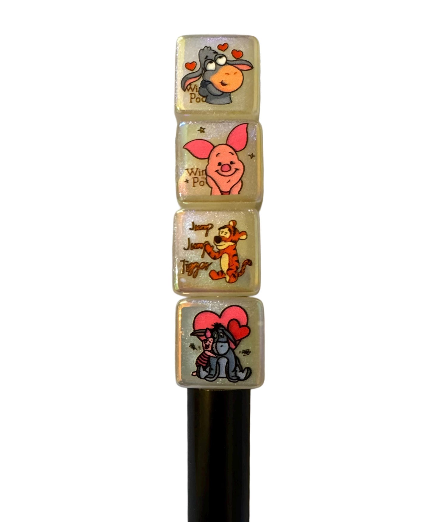 10 Pieces Acrylic Cute Honey Bear and Friends Square or Cube Beads for Beadable Pens, Keychains, and More. Perfect for Your DIY Creations!