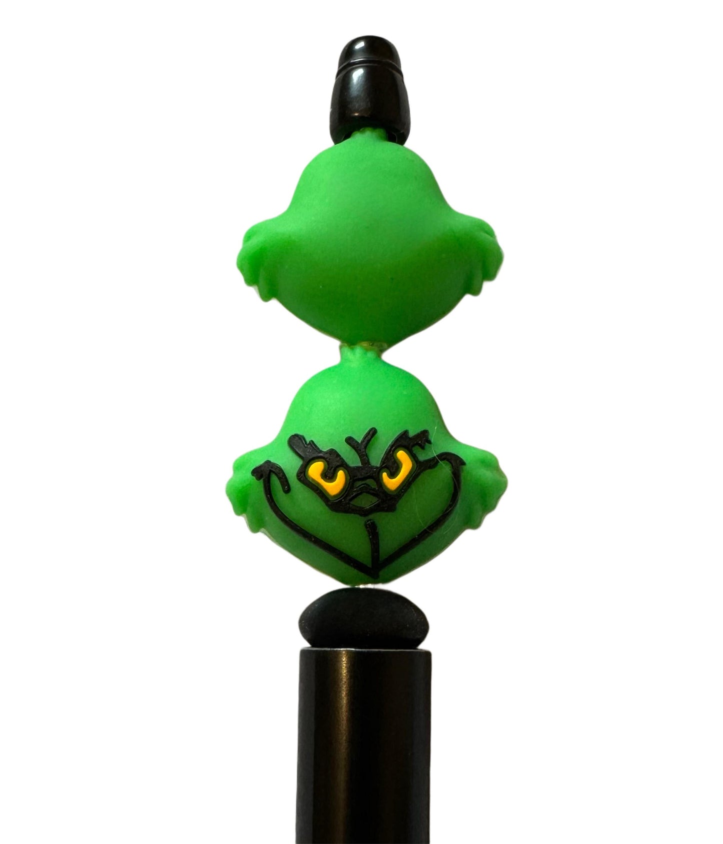 3d Green Grinch Head with Devilish Smile Christmas Silicone Focal Bead for Beadable Pens, Stylus, Bookmarks, Keychains and More!