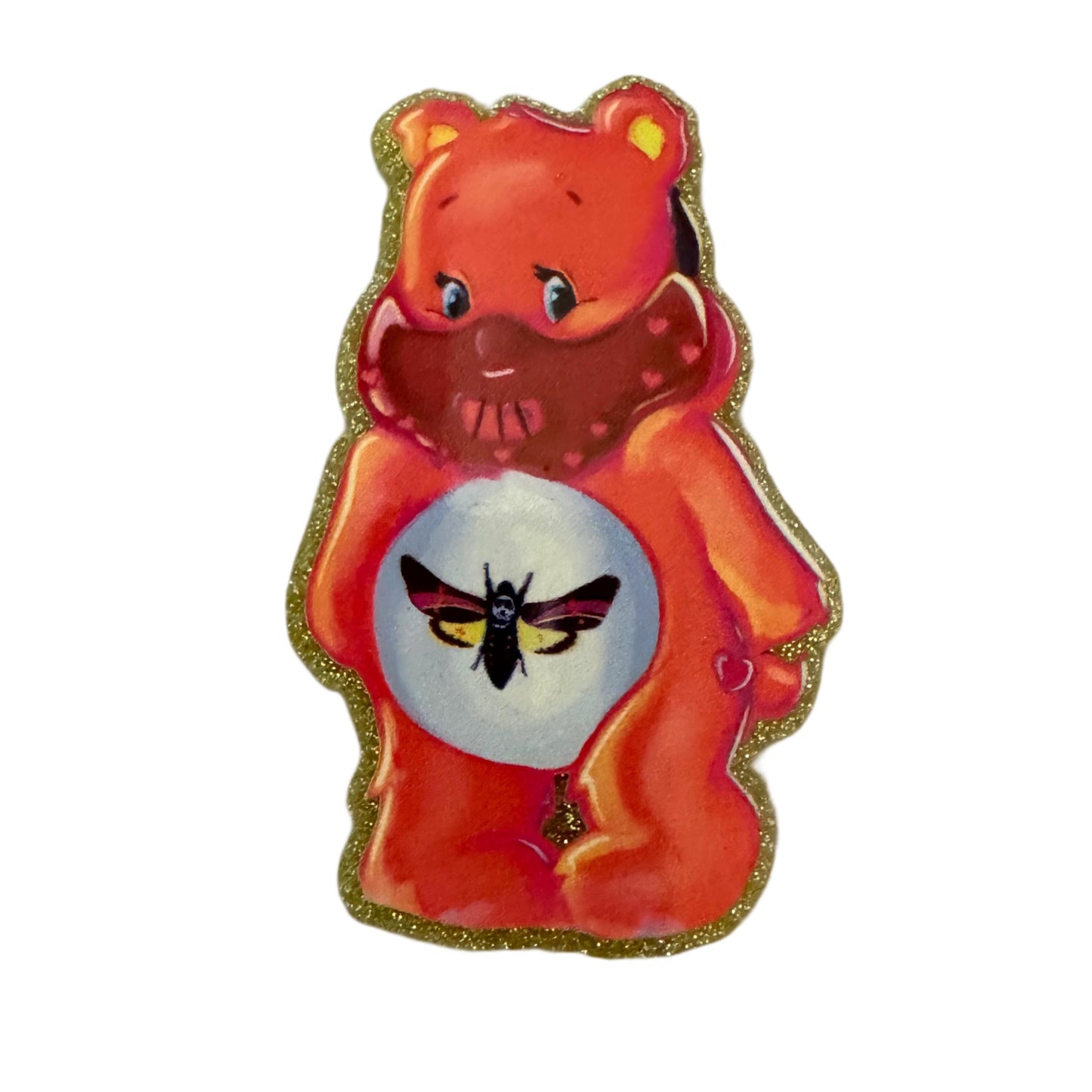 5 Pieces Hannibal Care Bear Halloween Horror Flatback One Sided Planar Acrylic with Glitter Back for Keychains, Badge Reels, Earrings & More