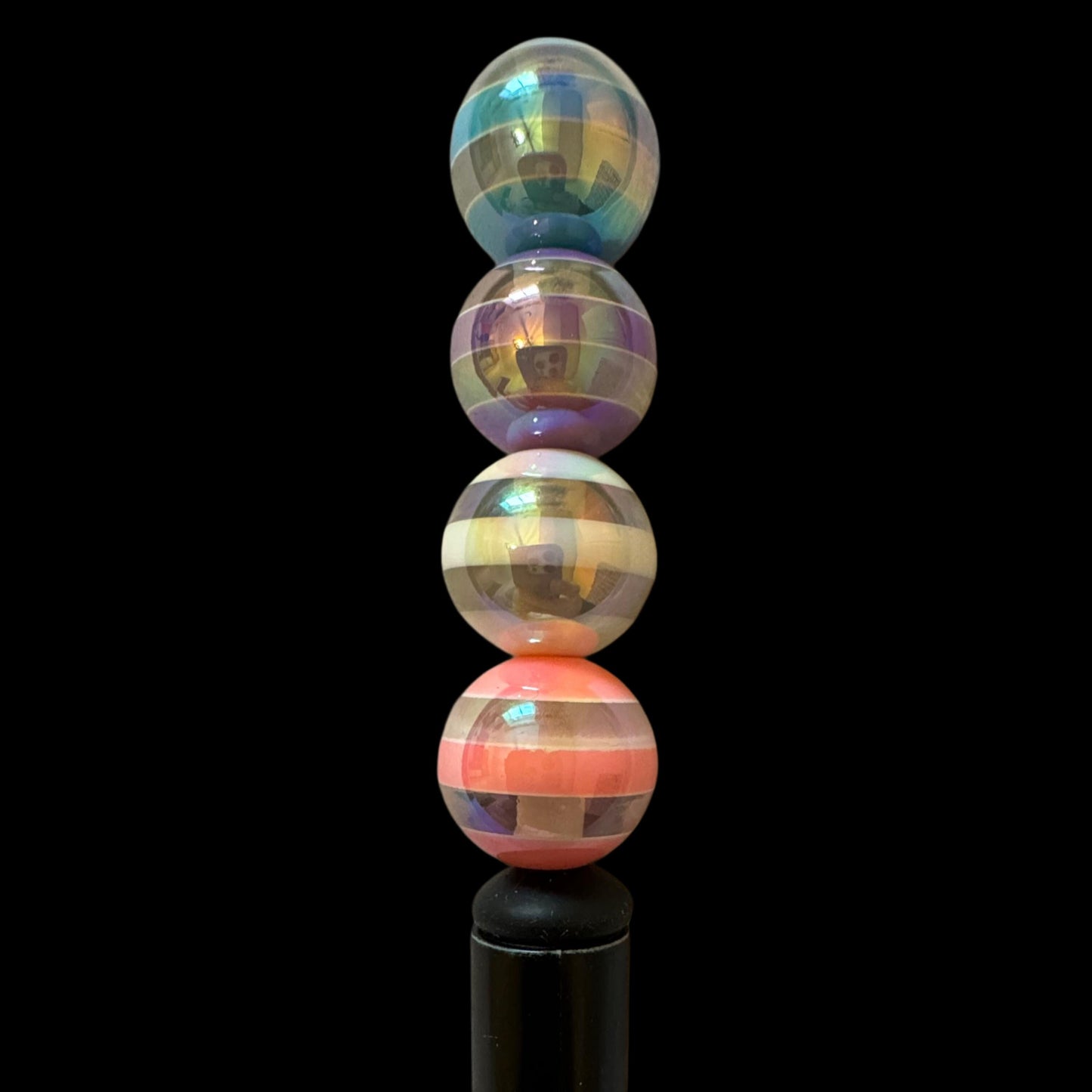 10 Pieces 16mm Acrylic Horizontal Stripe Bead Mix for Beadable Pens, Keychains, Bracelets and More! Perfect for DIY Creations!