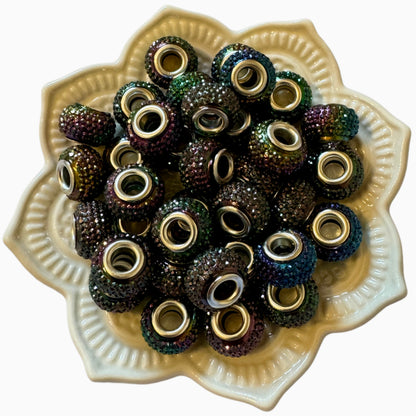 Acrylic Rhinestone Like Wheel Beads or Spacers with Large Hole for Beadable Pen, Keychain, Bracelet and More! Perfect for Your DIY Creations