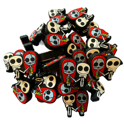 Jack and Sally Holding Hands Scary but Cute Halloween Horror Character Silicone Focal Bead for Beadable Pens, Keychains and More!