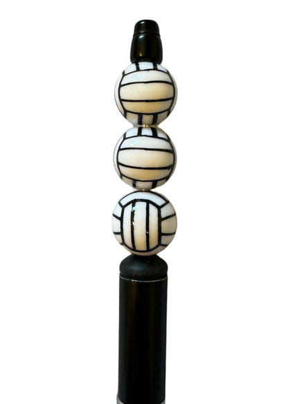 16mm Sports Themed Acrylic Volleyball Volley Ball Beads for Beadable Pen, Keychains, Bracelets and More!  Perfect for Your DYI Creations!