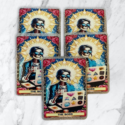 5 Pieces Tarot Card Mix or One Design Planar Acrylic with Glitter Back for Keychains, Badge Reels, Earrings and More! The Drama Queen, The Boss, The Audacity, The Anti Social