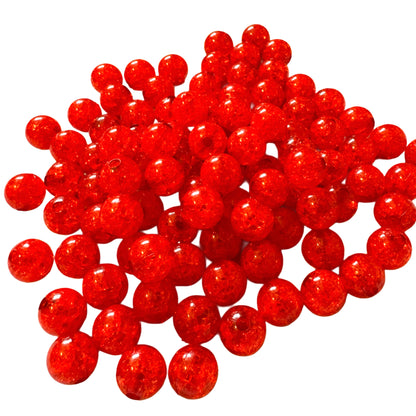 14mm Red Crackle Acrylic Beads for Beadable Pens, Bracelets, Keychains and More! Perfect for Halloween or Horror Projects!