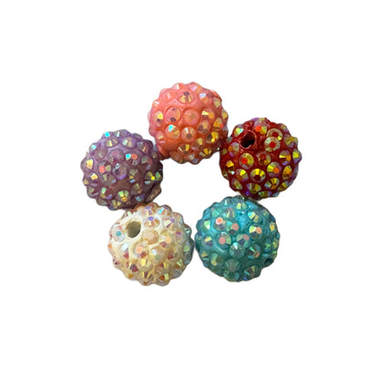 10 Pieces 16mm Acrylic Rhinestone and Clay Beads Mix for Beadable Pens, Keychains, Bracelets, Earrings and More. Perfect for Your DIY Projects!