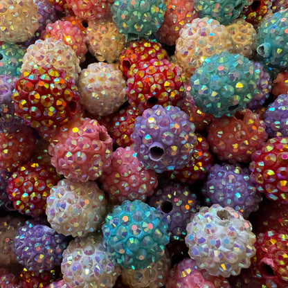 10 Pieces 16mm Acrylic Rhinestone and Clay Beads Mix for Beadable Pens, Keychains, Bracelets, Earrings and More. Perfect for Your DIY Projects!