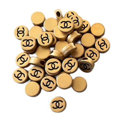 CC and LV Gold Toned Metal Spacer Designer Inspired for Beadable Pens, Keychains, Bracelets, Earrings and More!