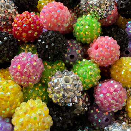 10 or 25 Pieces 16mm Acrylic Rhinestone Beads Mix for Beadable Pens, Keychains, Bracelets, Earrings and More. Perfect for Your DIY Projects!
