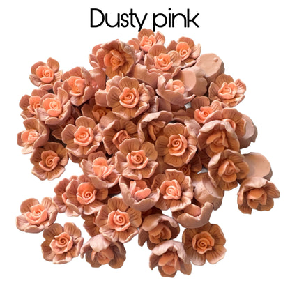 19mm Luminous Raised Center Resin Rose Flower Flatback Cabochon. Perfect for Your DIY for Phone Cases Water Bottles Scrapbook Hair Accessory