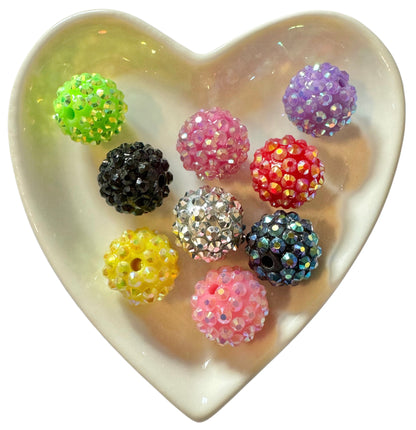 10 or 25 Pieces 16mm Acrylic Rhinestone Beads Mix for Beadable Pens, Keychains, Bracelets, Earrings and More. Perfect for Your DIY Projects!