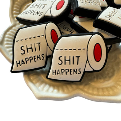 Imperfect ADULT CONTENT Shit Happens with Toilet Paper Roll Silicone Focal Bead for Beadable Pens, Stylus, Pencils, Keychains and More