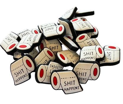 Imperfect ADULT CONTENT Shit Happens with Toilet Paper Roll Silicone Focal Bead for Beadable Pens, Stylus, Pencils, Keychains and More