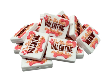 I’m the Best Valentine on Four Legs Silicone Focal Bead for Beadable Pens, Stylus, Pencils, Keychains and More